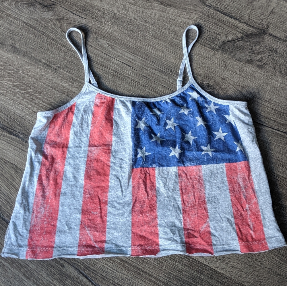 Forever 21 American Flag cropped top